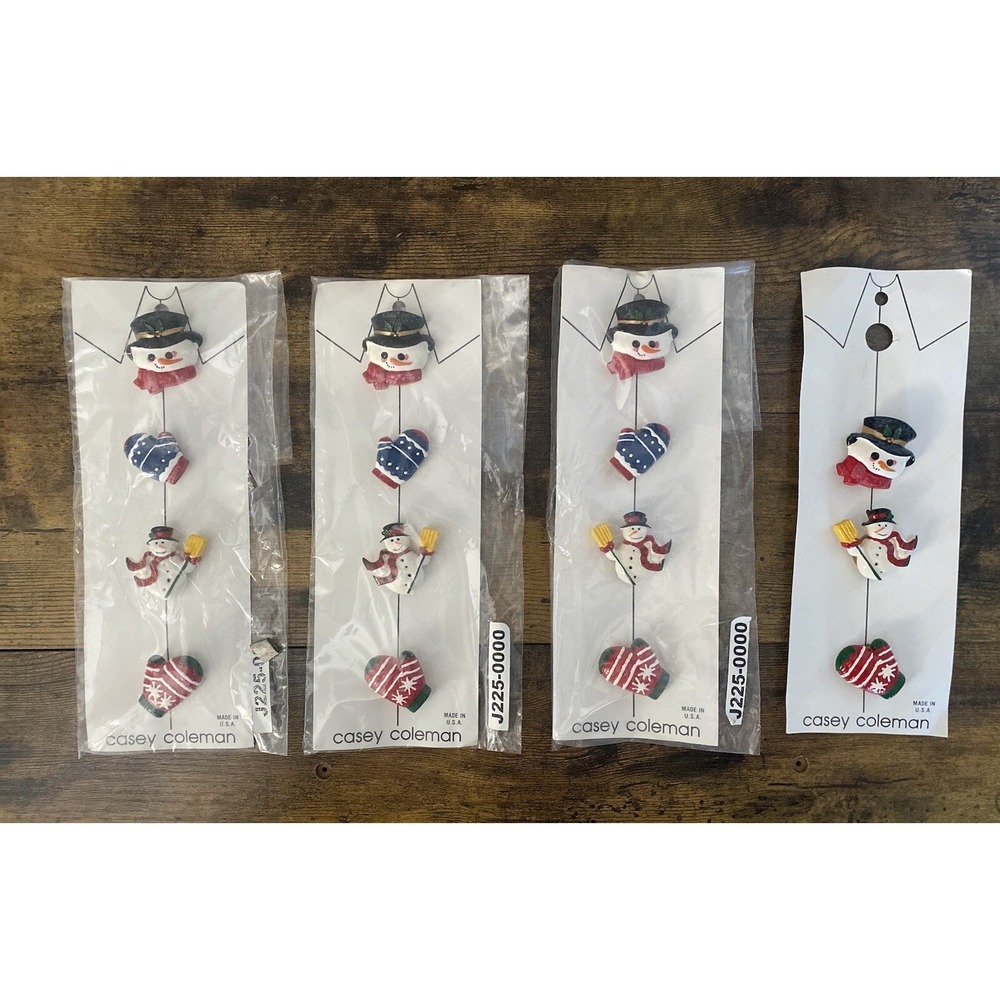 Xmas Button covers Christmas  Casey Coleman Snowman Mittens Grandma
